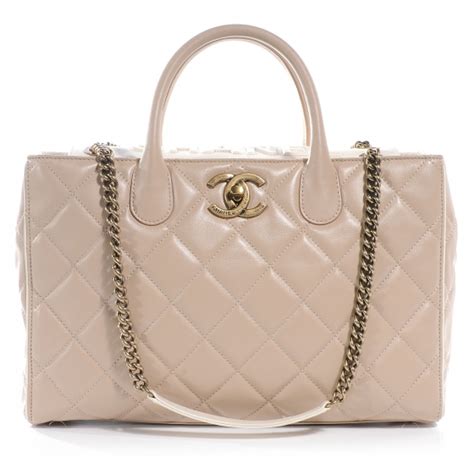 CHANEL Leather Portobello Tote Beige 52218 